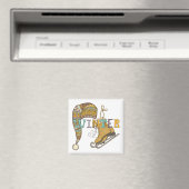 かわいい冬のアイススケート編みストッキングキャップお洒落 マグネット (インサイチュ (食洗機))