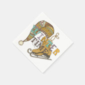 かわいい冬のアイススケート編みストッキングキャップ スタンダードカクテルナプキン (角)