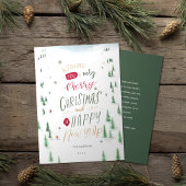 かわいい冬のアルパインスキー非フォトクリスマス シーズンカード