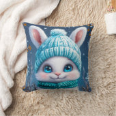 ❄️ かわいい冬のウサギのインテリアギフト 🐰 クッション (ブランケット)