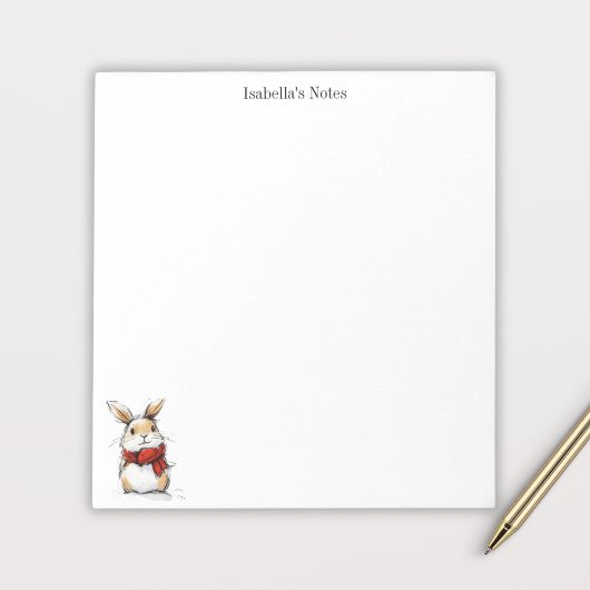 かわいい冬のウサギのスケッチイラスト ノートパッド