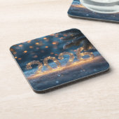 かわいい冬のキツネ 新年2026コースター コースター (左側)