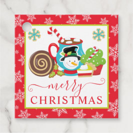 かわいい冬のクッキーとココアクリスマス フェイバータグ