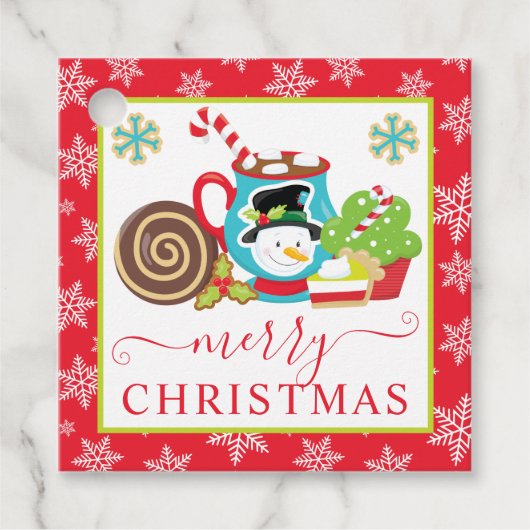 かわいい冬のクッキーとココアクリスマス フェイバータグ (正面)