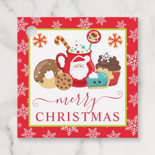 かわいい冬のクッキーとココアクリスマス フェイバータグ (正面)