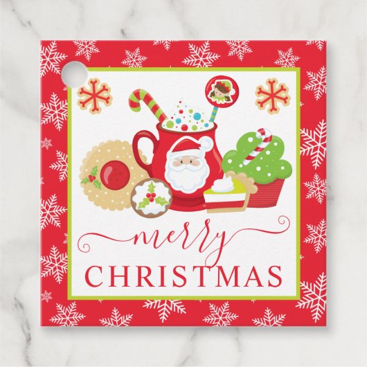 かわいい冬のクッキーとココアクリスマス フェイバータグ (正面)