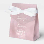 かわいい冬のクマピンクの赤ちゃんシャワーありがとう フェイバーボックス (正面サイド)