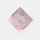 かわいい冬のクマピンクの赤ちゃんシャワー スタンダードカクテルナプキン (角)