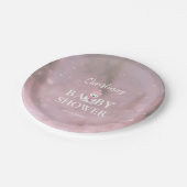 かわいい冬のクマピンクの赤ちゃんシャワー ペーパープレート (アングル)