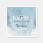 かわいい冬のクマ青い赤ちゃんシャワー スタンダードカクテルナプキン (正面)