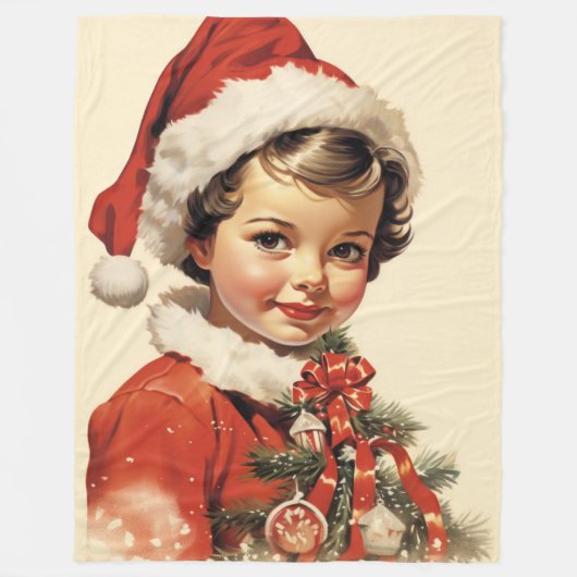 かわいい冬のクラシッククリスマスブランケット フリースブランケット (正面)