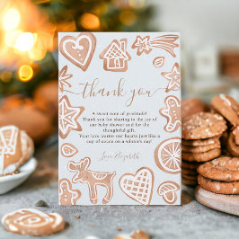 かわいい冬のクリスマスの小さなクッキーのベビーシャワー サンキューカード
