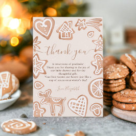 かわいい冬のクリスマスの小さなクッキーのベビーシャワー サンキューカード
