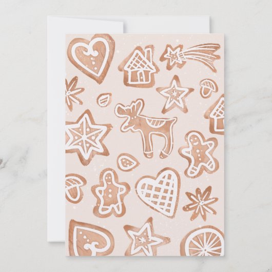 かわいい冬のクリスマスの小さなクッキーのベビーシャワー 招待状 (裏面)