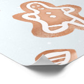 かわいい冬のクリスマスウェルカムクッキーのベビーシャワー ポスター (角)