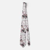 かわいい冬のクリスマスキティ猫の柄 ネクタイ (正面)