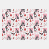 かわいい冬のクリスマスキティ猫の柄 ラッピングペーパーシート (正面2)