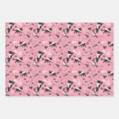 かわいい冬のクリスマスキティ猫の柄 ラッピングペーパーシート (正面)