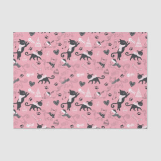 かわいい冬のクリスマスキティ猫の柄 薄葉紙