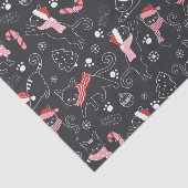 かわいい冬のクリスマスキティ猫の柄 薄葉紙 (詳細)