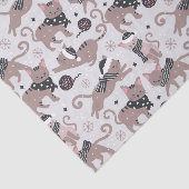 かわいい冬のクリスマスキティ猫の柄 薄葉紙 (詳細)