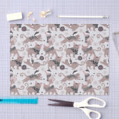 かわいい冬のクリスマスキティ猫の柄 薄葉紙 (クラフト)