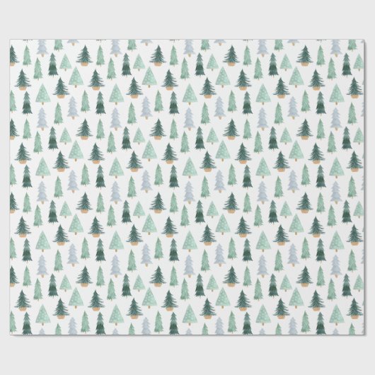 かわいい冬のクリスマスツリーフェスティバルギフト ラッピングペーパー (フラット)