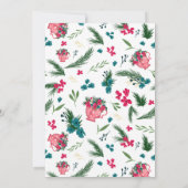 かわいい冬のクリスマスティーブルーイングベビーシャワー 招待状 (裏面)