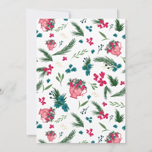 かわいい冬のクリスマスティーブルーイングベビーシャワー 招待状 (裏面)