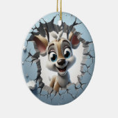 かわいい冬のクリスマストナカイ セラミックオーナメント (右)