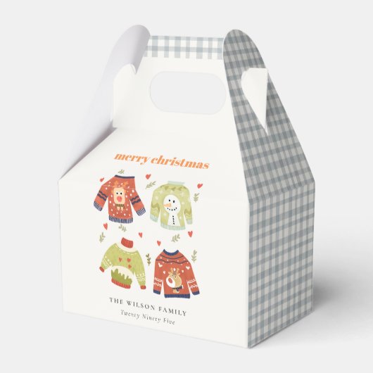 かわいい冬のクリスマスハートリーフィージュージュセーター フェイバーボックス (正面サイド)