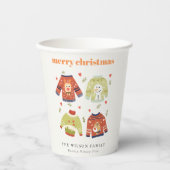 かわいい冬のクリスマスハートリーフィージュージュセーター 紙コップ (正面)