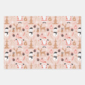 かわいい冬のクリスマス ラッピングペーパーシート (正面)