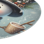 かわいい冬のクリスマス/冬雪だるま カッティングボード (角)