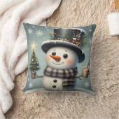 かわいい冬のクリスマス/冬雪だるま クッション (ブランケット)