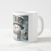かわいい冬のクリスマス/冬雪だるま ジャンボコーヒーマグカップ (正面右)