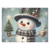 かわいい冬のクリスマス/冬雪だるま テーブルクロス (正面(横))