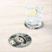 かわいい冬のクリスマス/冬雪だるま ペーパーコースター (インサイチュ)