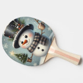 かわいい冬のクリスマス/冬雪だるま 卓球ラケット (横)