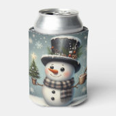 かわいい冬のクリスマス/冬雪だるま 缶クーラー (缶正面)