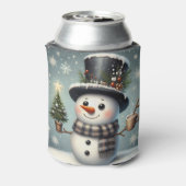 かわいい冬のクリスマス/冬雪だるま 缶クーラー (缶裏面)