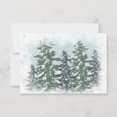 かわいい冬のグリーンパイン氷雪だるま赤ちゃんシャワー サンキューカード (裏面)