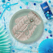 かわいい冬のケーブルニットヴィンテージ雪 ペーパープレート (パーティー)