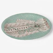 かわいい冬のケーブルニットヴィンテージ雪 ペーパープレート (アングル)