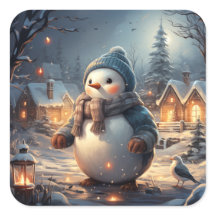 かわいい冬のシーンのステッカー