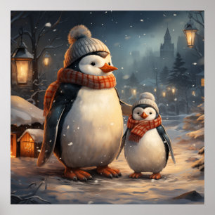 かわいい冬のシーンのポスター ポスター