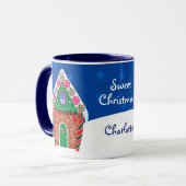 かわいい冬のジンジャーブレッドハウスクリスマス マグカップ (正面左)