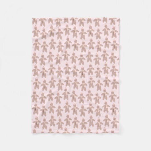 かわいい冬のジンジャーブレッドマン フリースブランケット (正面)