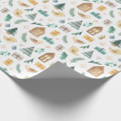 かわいい冬のスカンジナビアのクリスマスプレゼント ラッピングペーパー (角)