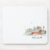 かわいい冬のダシュント犬 | モノグラム マウスパッド (正面)